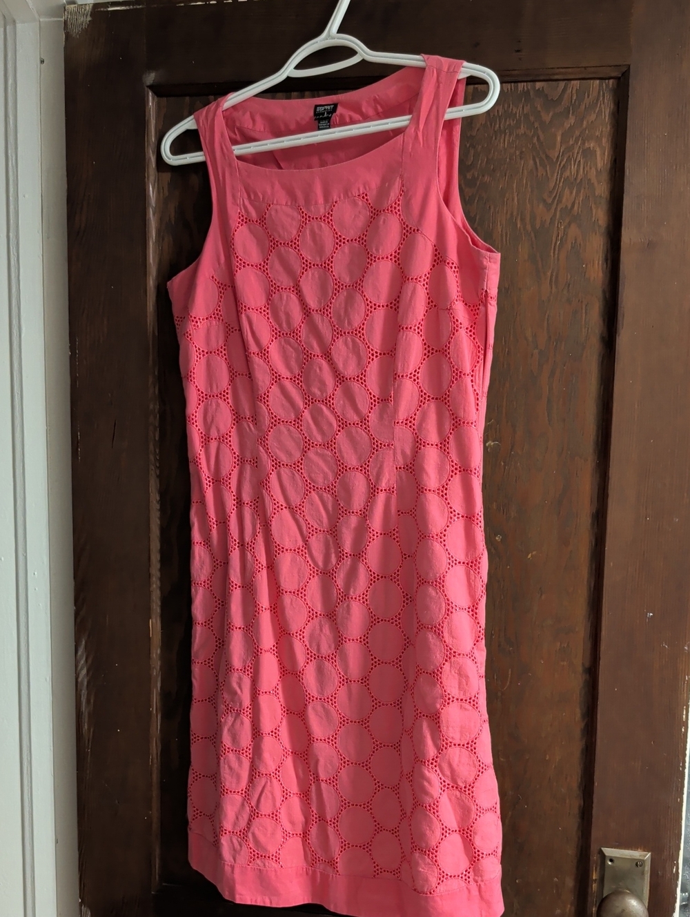 Sleeveless Eyelet Shift Dress - Pink